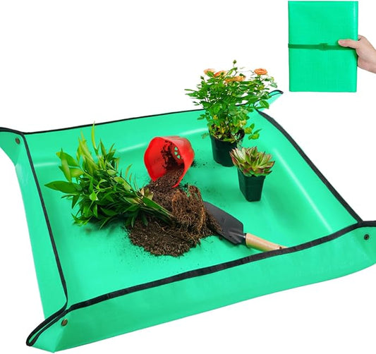 39" X 39" Extra Large Repotting Mat for Indoor Plant Transplanting and Dirt Control, Portable Potting Tray Succulent Planting Mat Gardening Gifts for Plant Lovers