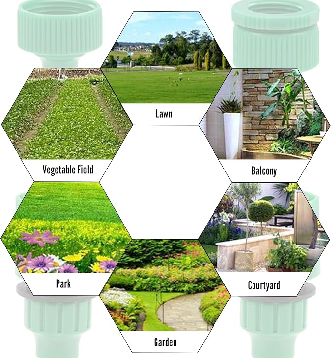 MroMax 2Pcs Hose Tap Connector, Connected to G1/2 or G3/4 Threaded, Suitable for 8/12mm Hose, Quick Connector Hose Pipe Adapter, Faucet Nozzle for Garden Irrigation System Green
