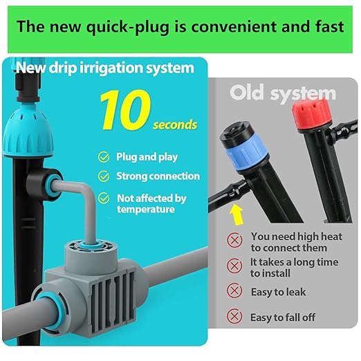 URANT15Pack 2 in 1 Drip Irrigation Transmitter and Atomizing Nozzle for 1/4 Inch Drip Irrigation Pipe, Adjustable 360 Degree Flow Irrigation Dropper for Garden Irrigation Systems