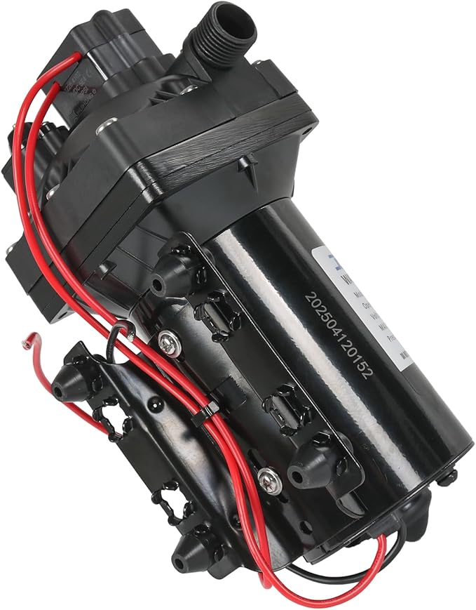 5.0 GPM 12V DC 55 PSI Revolution Water Pump with Pressure Switch Compatible with Camper, RV, Shower, Sprayer