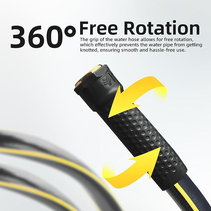 Solution4Patio Short Leader Garden Hose 3/4 in. x 10 ft. -Heavy Duty Durable Flexible Lightweight Water Pipe -Brass Aluminum Ends for Household & Commercial -Kink Free, Leakproof, Male/Female Fittings