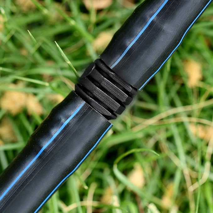 Maitys 8 Pieces Drip Irrigation Barbed Tee Fittings 1/2 Inch Universal Barbed Tee Fittings Connectors Drip Plastic Soaker Hose Connectors Hose End Stop, Black(Joiner)