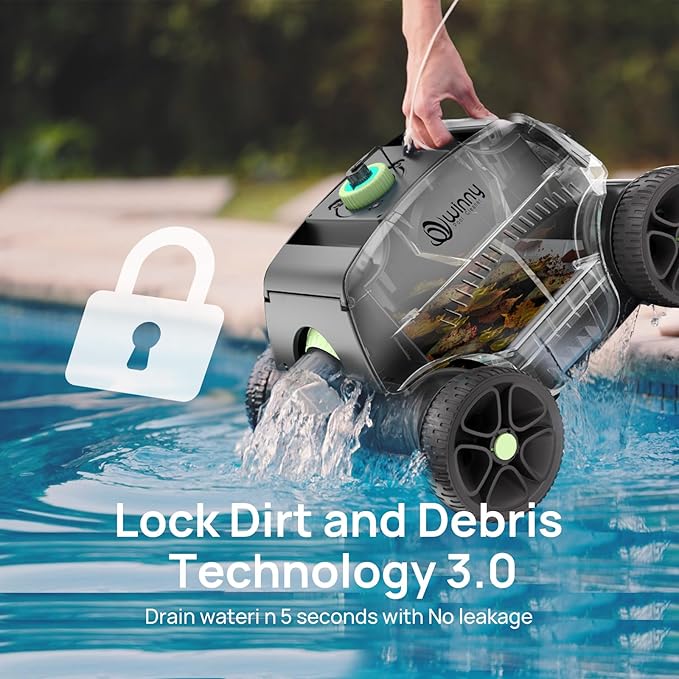 (2025 Upgrade) Cordless Robotic Pool Vacuum for Above Ground Pools, 130-Mins Runtime Pool Cleaner with Self-Parking & 1300 Sq. Ft Coverage, Powerful Suction & 6600mAh (White&Green)