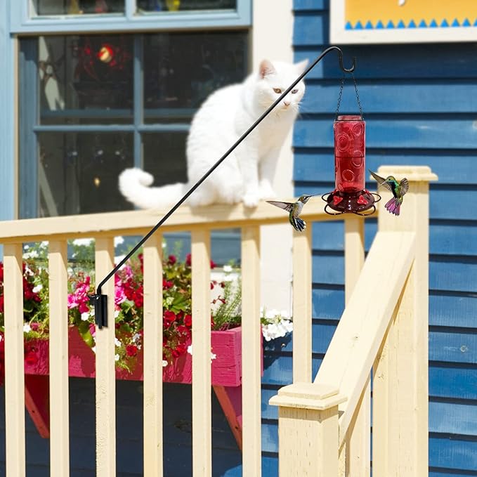 ERYTLLY 2 Packs Heavy Duty Deck Hook Wall Mounted, Extensible and Adjustable Deck Hook for Hanging Bird Feeder, Plants, Suet Baskets,Wind Chimes,Lanterns and More