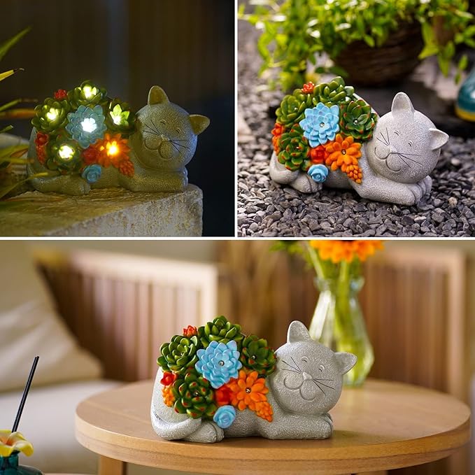 Qeeman Garden Outdoor Decor Statues: Figurine Decorations Ornaments Patio Art Balcony - Birthday Gifts for mom Grandma Women