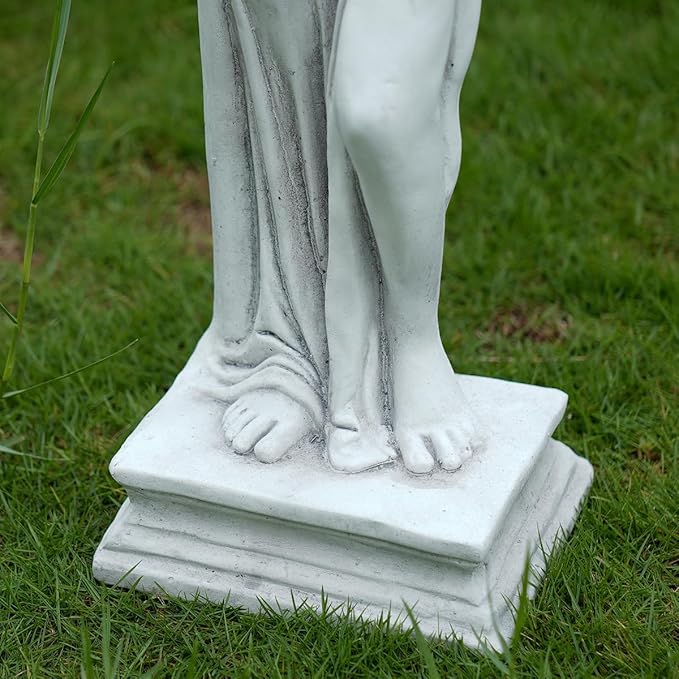 Outdoor Nymph Statues, 32Inch Garden Goddess Sculptures, Greek Mythology Roman Decor, Large Statues for Patio Yard Lawn Porch, Grey (Nymph-Grey)