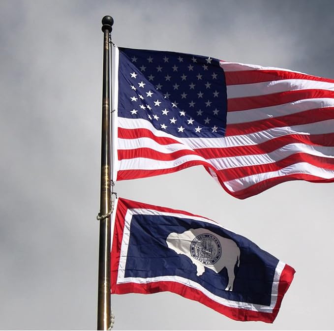 Bradford Wyoming State Flag 3x5 feet Outdoor, 3 Ply Polyester Double Sided WY Wyoming Flags Heavy Duty State of Wyoming with 2 Brass Grommets