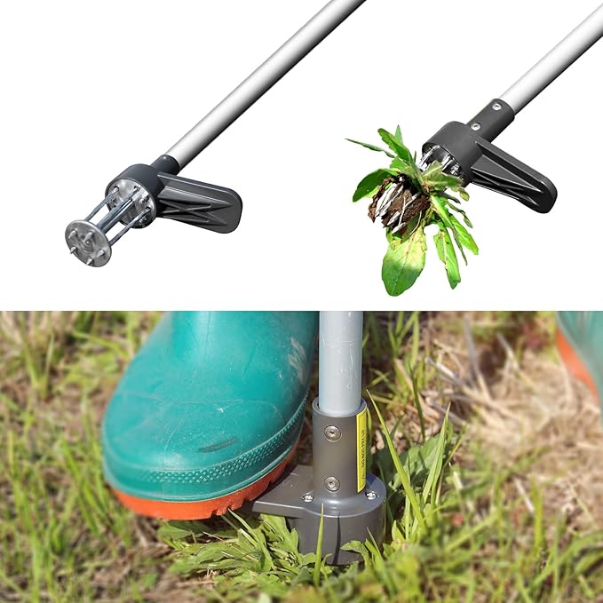Walensee Upgraded Weed Puller, Stand Up Weeder Hand Tool, Long Handle Garden Weeding Tool with 5 Claws, Hound Weed Puller for Dandelion, Standup Weed Root Pulling Tool and Picker, Grabber (1 Pack)