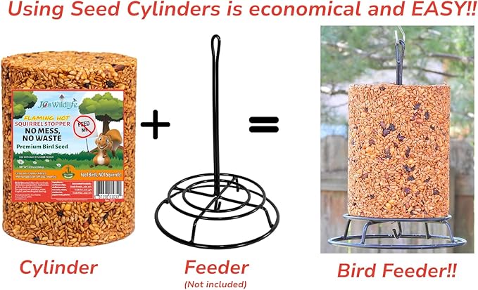 JCs Wildlife Squirrel Stopper No Mess, No Waste Large Cylinder with Hole 4.5lbs (2-Pack)