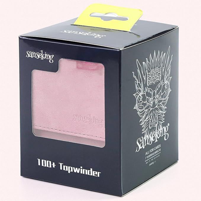 Magic Card Deck Box for MTG Single Deck Card Box fits 100+ TCG Sleeved Cards Soft Leather Card Box Top loading Card Boxes Magic Gift for MTG TCG CCG (Vertical,Pink)