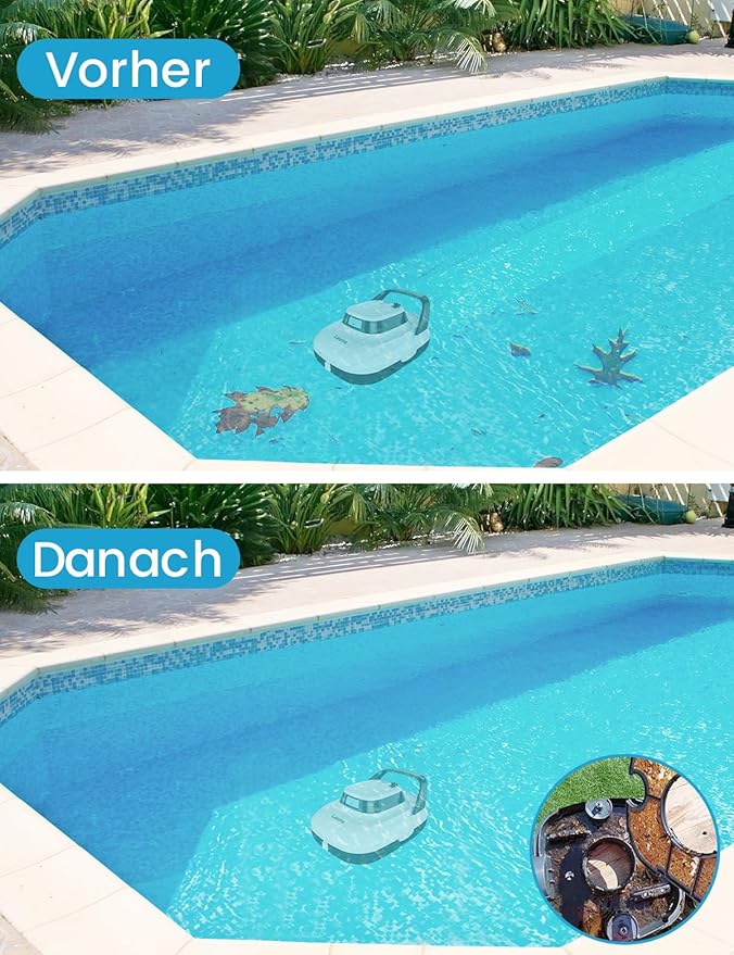 (2025 Upgrade) Launs S1 Cordless Robotic Pool Cleaner, Dual Motors & Suction Ports Automatic Pool Vacuum Robot Lasts up to 90 Min, Self-Parking Ideal for Above Ground Pools (New)