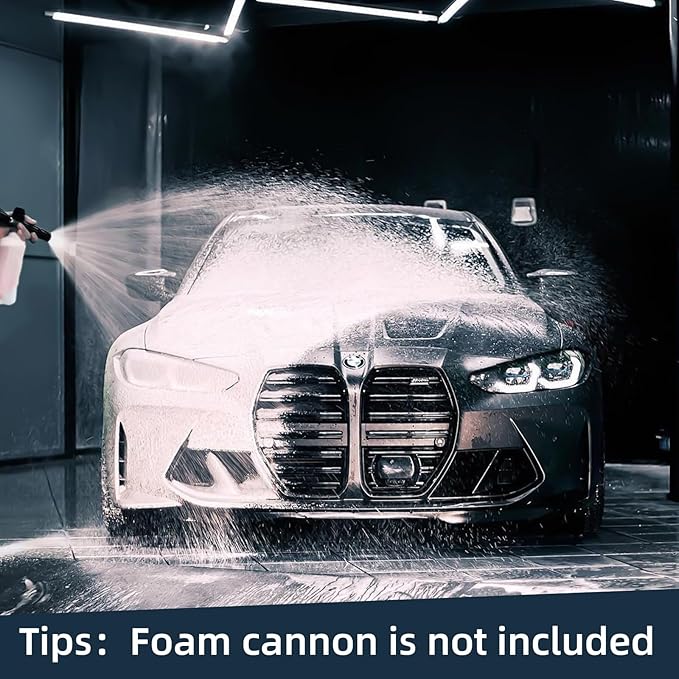 Pressure Washer Short Gun with Swivel, 5000 PSI/10.5 GPM High Power Washer Gun with 5 Nozzle Tips, 3/8'' Quick Connect and M22-14mm and M22-15 mm Fitting
