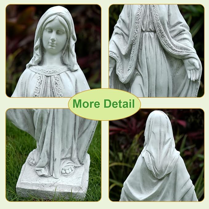 Outdoor Virgin Mary Statues, Garden Religious Sculpture Decorations Home Yard Patio Lawn Hallway (Mary02-Grey)