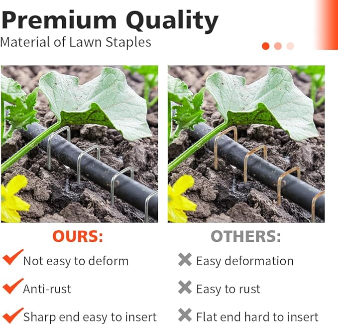Landscape Staples, Galvanized Garden Stakes, U-Shaped Garden Staples, 20 Pcs 6 Inch 11 Gauge Plant Cover Stakes, Anti-Rust Ground Sod Pins Yard Stakes for Weed Barrier Fabric Irrigation Tubing