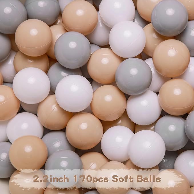GOGOSO Ball Pit Balls Crush Proof Non-Toxic Plastic Balls Babies Kids Toy Bulk Pack 170pcs 2.2inchs