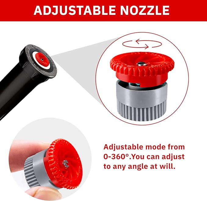 24 Pieces Variable Arc Nozzle, Replacement Pop-up Sprinkler Heads Compatible with Most of Adjustable Pop Up Sprinklers Spray Head for Garden Lawn Irrigation High Efficiency (10AN, 12AN, 17AN)