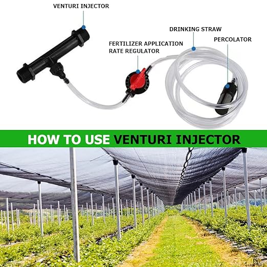 Irrigation Venturi Fertilizer Injector,G1/2inch Garden Irrigation Tube Fertilizer Mixer Injector for Garden Irrigation, Agricultural Injection Irrigation System