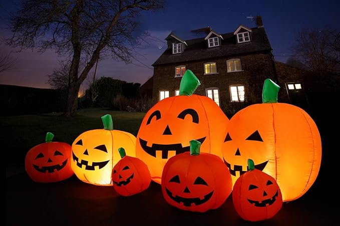 Sizonjoy 7.5 Ft Halloween Blow up Inflatable Pumpkin Decoration-Lighted Halloween Inflatable Pumpkin for Home Yard Garden Indoor and Outdoor Decoration