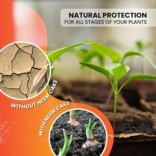 Premium Neem Cake, Natural Fertilizer for Gardening and Soil Amendment (10LB)