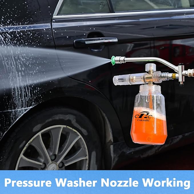 Foam Cannon for Pressure Washer with Dual Purpose Switch Spray Gun, 3000 PSI Pressure Washer Accessories, Foam Cannon Dual Connector with 7 Nozzles, 1/4" Quick Connector for Car Wash Sprayer
