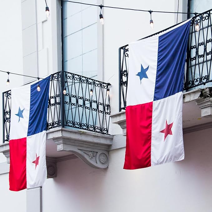 Panama Panamanian Flag 3x5 ft Outdoor, Double Sided 3 Ply Heavy Duty Panama National Country Flag, 100% Quality Polyester Panamanian Banner with Brass Grommets 4 Rows Stitches