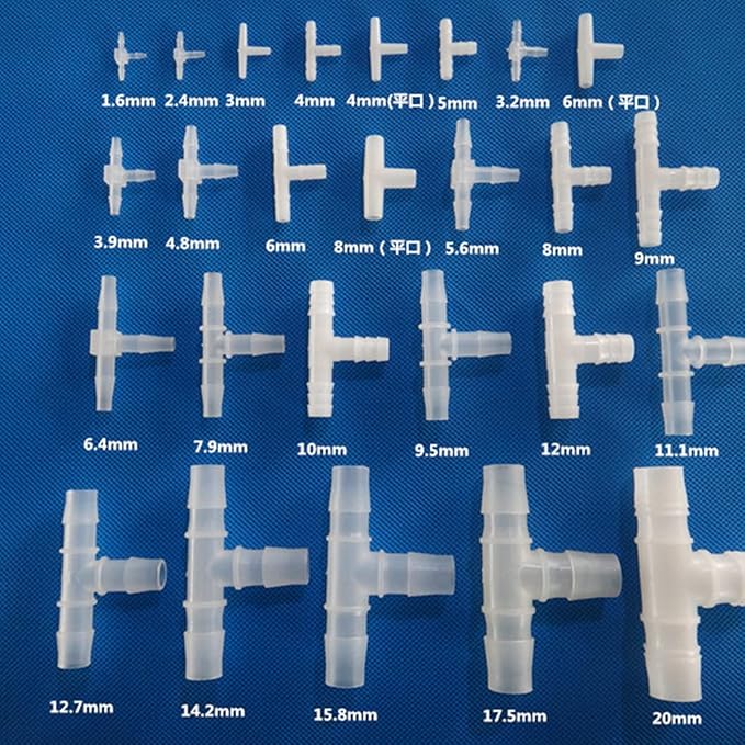 Unifizz T - Piece Hose Equal Paths Tube Accessories,7.9mm Equal Paths Plastic Hose Tube Connector For Cooling Watering Irrigation, Transparent, 10Pcs