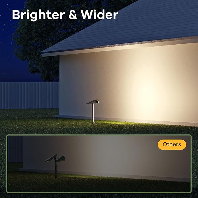 Consciot Solar Lights Outdoor,3000K Warm White Solar Spot Lights, Solar Spotlights Outdoor IP65 Waterproof, Solar Landscape Lights for Yard Tree House,8 Pack