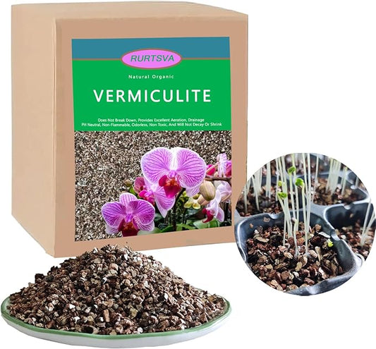 Natural Coarse Vermiculite 15QT for Plants Organic Occurring Mineral Potting Mix Grow Medium for Potted Plants, Hydroponics, Terrariums, Orchids, Mushroom Growing Or Reptile Habitats