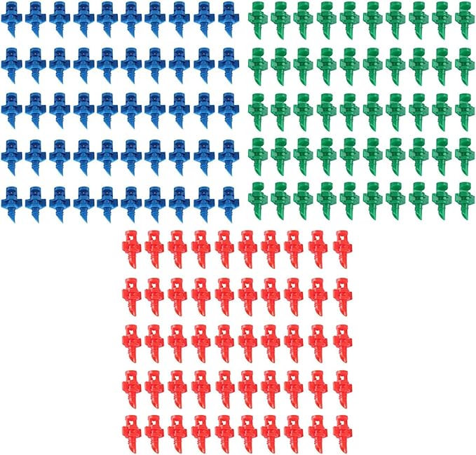 90 180 360 Degree Atomizing Sprinkler Sprayer, Micro Garden Lawn Water Spray Misting Nozzle Sprinkler Irrigation System for Agriculture,Hydroponic and Aeroponic Irrigation, 3Colors, 150PCS