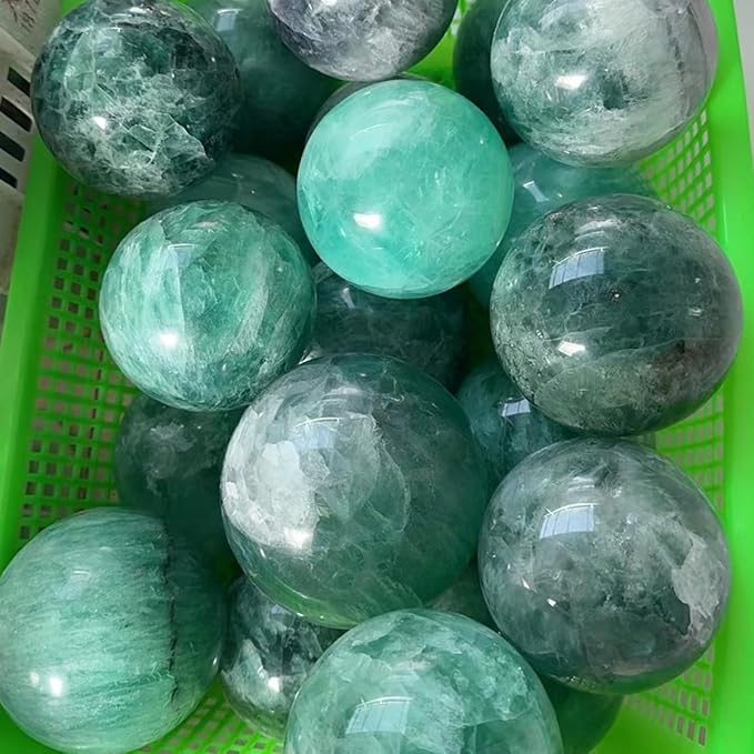 Large Green Fluorite Crystal Ball with Stand Natural Crystals Sphere Gemstone Ball Meditation Witchcraft Home Decor 80-90mm/3.1-3.5"