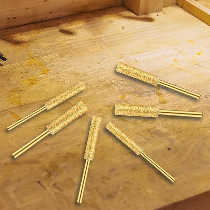 90pcs Diamond Chainsaw Sharpener Bits High Hardness Plated Burr Grinding Stone with 3 Different Sizes 5/32, 3/16, 7/32 Inches for Chain Saws Jewelry Metal Wood Polishing