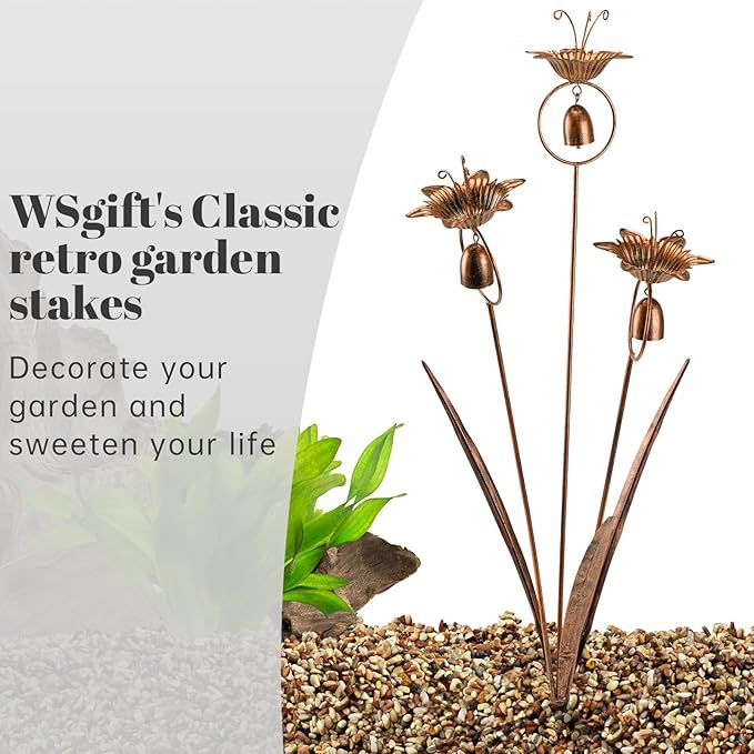 Metal Calla Lilies Flowers with Bells for Outside Yard Art Bronze Wind Chime