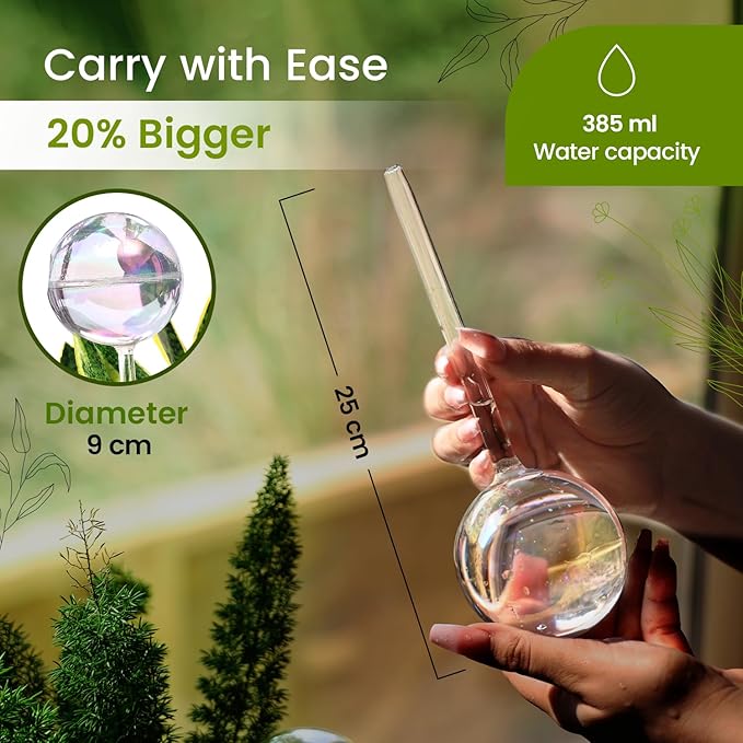 Large 4 Pcs Iridescent Self Watering Globes, Glass Rainbow Plant Watering Globes, Self Watering Planter Insert, Automatic Plant Waterer Indoor, Plant Watering Devices, Plant Water Globe, Watering Bulb