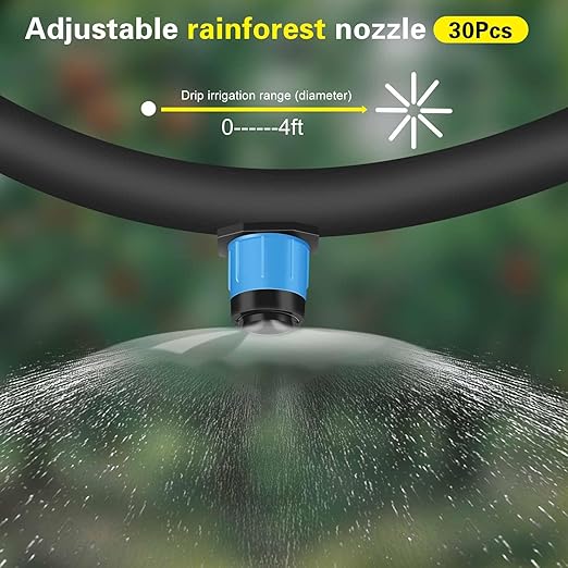 Drip irrigation emitters, 150+30Pcs/set drip irrigation parts for garden watering system, Adjustable nozzle drip irrigation spray nozzle, Used in vegetable gardens, gardens, orchards, etc,automatic