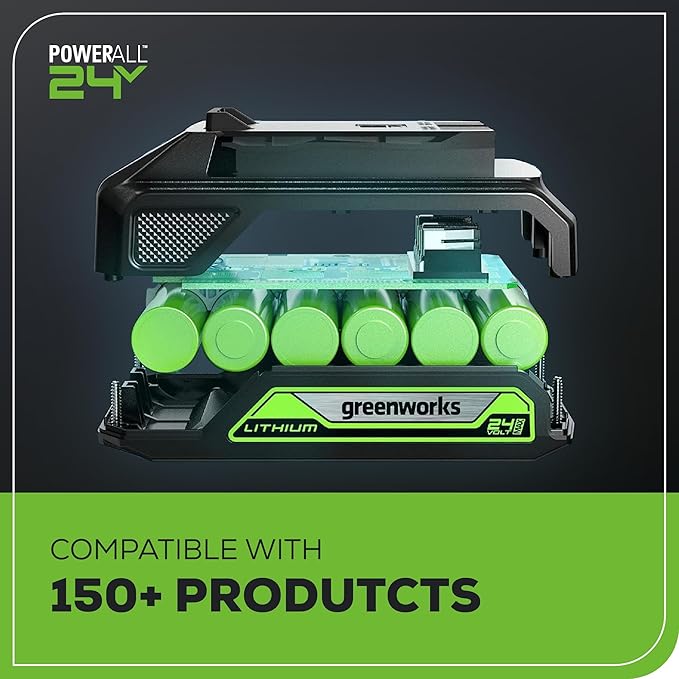 Greenworks 24V 6" Mini Chainsaw Cordless , Small Cordless Handheld Saw, 2.0Ah Battery and Charger Included, for Tree Trimming Wood Cutting, Best Gifts for Dad, Husband