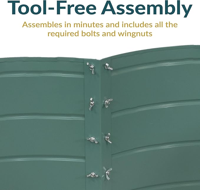 Sunnydaze Galvanized Raised Garden Bed - Metal Raised Bed for Gardening - Outdoor Planter Box for Flowers, Plants, and Vegetables - Green - 12” H Clover