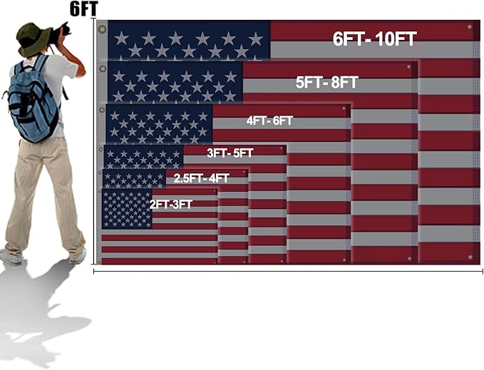American Flag 2.5x4 Ft, Four Brass Grommets Multipurpose US Flag, Embroidered Stars, Sewn Stripes, Outdoor Heavy Duty Durable USA Flags, Hanging Indoor/Bedroom/Room/Wall American Flag