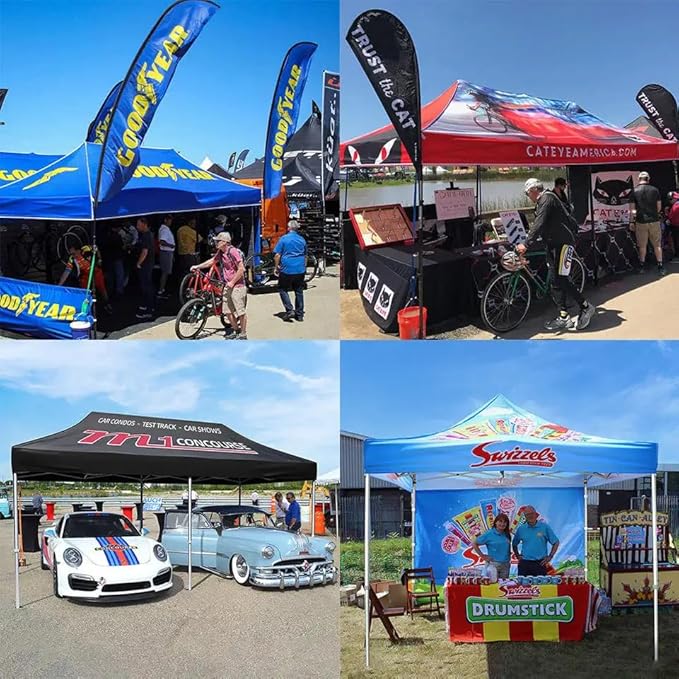 Custom Canopy Tent 10x15 with Logo- Pop Up Canopy Tent Packages for Outdoor and Trade Show Events - Nano-Grade Water Repellent Heavy Duty (1 Full Wall + 2 Half Wall)