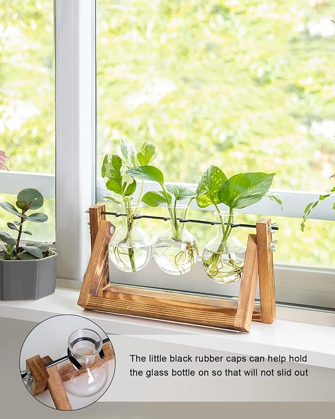 Ivolador Propagation Station, Bulb Plant Terrarium,Planter and Holder Plant Lover Gifts for Women ,Gifts for mom,Plants Home Garden Wedding Decor (3 Bulb-C Type)