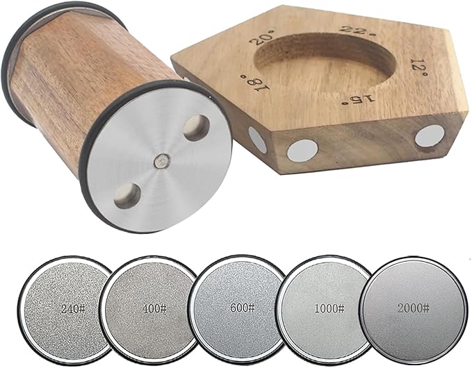 Rolling Knife Sharpener, Rolling Sharpener Kit for Kitchen and Chef's Knives with Industry Diamond&Corundum Stones for Sharp Edges, 5 Magnetic Angle Offer 12/15/18/20/22°