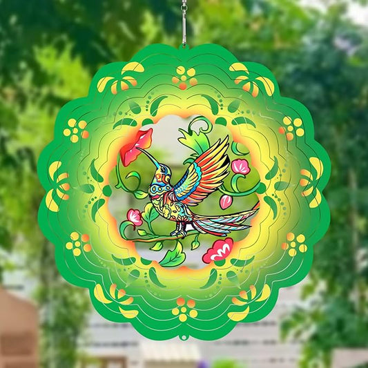 Hummingbird Wind Spinners Metal Hummingbird Gifts for Mom Women Grandma,12inch Hanging Wind Spinner for Outdoor&Indoor Decor Wind Chime Christmas Ornament Gifts for Yard Garden Decoration