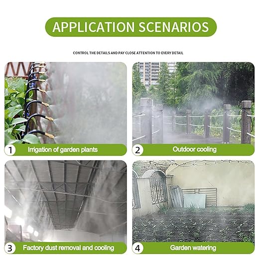 New drip Irrigation kit, Automatic Garden Watering System, Quick Connector and 360-degree Bending Dropper atomizing Copper Nozzle, Garden Plant Lawn Courtyard Watering System. (25spray nozzles)