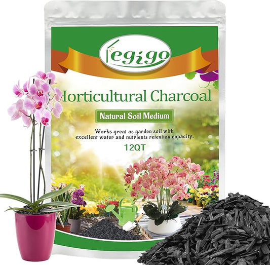 Legigo 12QT All Natural Horticultural Charcoal- Activated Hardwood Plant Charcoal for Soil Amendment, Conditioning Bonsai Soil, Succulent Soil, Terrarium Supplies, Indoor Plant Potting Soil