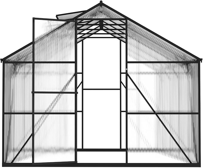 VEVOR 8 x 10 FT Polycarbonate Greenhouse, Heavy Duty Outdoor Green House with Adjustable Vents & Push-Pull Lockable Door, Quick Setup, Aluminum Frame Walk-in Greenhouse Sunroom for Outside Garden Lawn