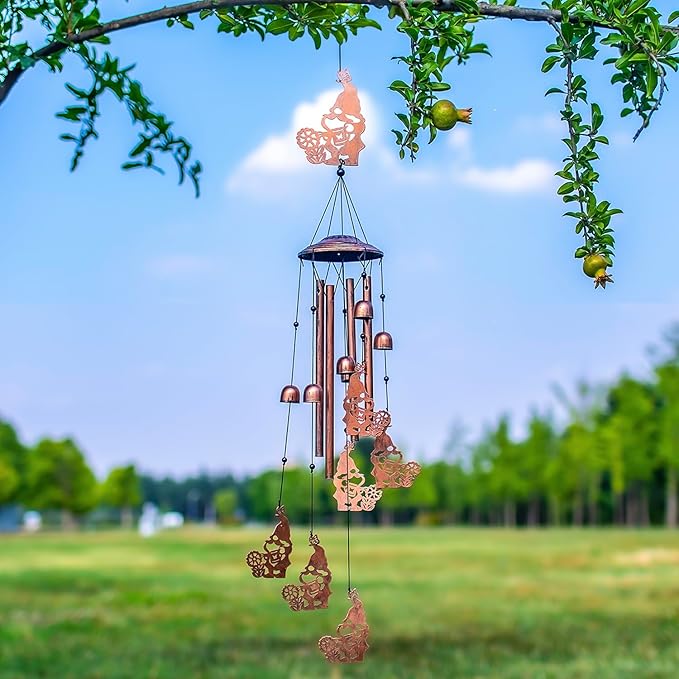 Gnomes Wind Chimes Outdoor Gnomes Gifts for Women/Men/Mom/Wife/Grandma Birthday Gifts Memorial Gift Metal WindChimes for Outside/Indoors, Lawn, Patio, Home, Porch, Yard Decor, Garden Decorations