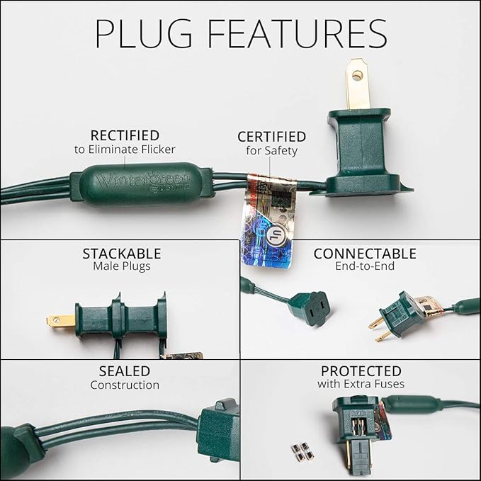 Wintergreen Lighting SoftTwinkle Pulsing Net Lights, Outdoor Twinkling Christmas Lights, Green Wire (70 Lights, 4' x 6', Red/Green)