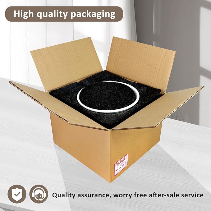 8 Inch Plant Pot, Ceramic Planter with Drainage and Saucer, Ceramic Pots for Plants, Indoor Plant pots,Ceramic Flower pots,Modern Planter(Khaki + White)