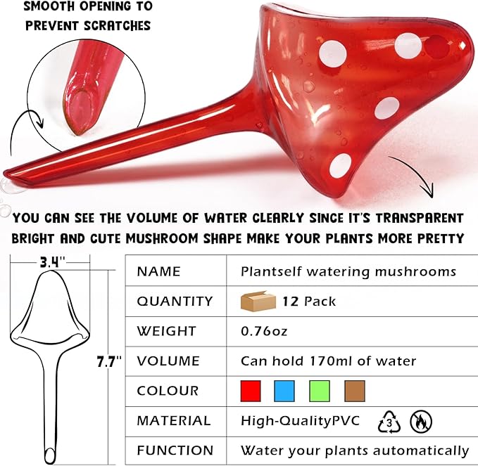 Plant Self Watering Globes Bulbs Planter Insert Automatic Plastic Watering Devices Plant Waterer Spikes for Indoor Outdoor,Self Irrigation System Lasts for 3-4 Weeks