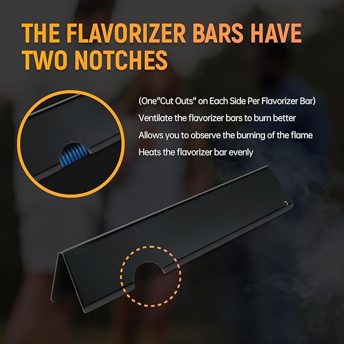 7636 Flavorizer Bars and 69787 Grill Burner for Weber Spirit I & II E-310 E-320 E-330 S-310 S-320 S330 (Front-Mounted Control), 15.3" Heat Plates & 18" Grill Burner Tube, Porcelain Steel