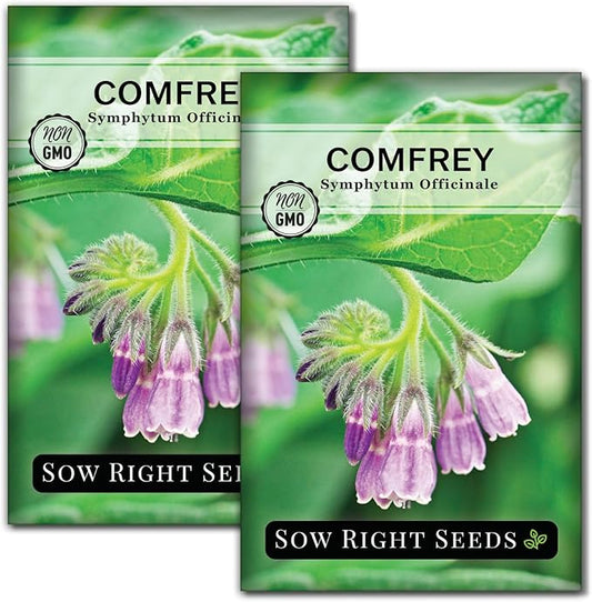Sow Right Seeds - Comfrey Seeds for Planting - Non-GMO Heirloom Packet with Instructions to Plant an Outdoor or Indoor Herb Garden - Roots & Leaves for Home Remedies - Medicinal Salve, Oil, Tea (2)